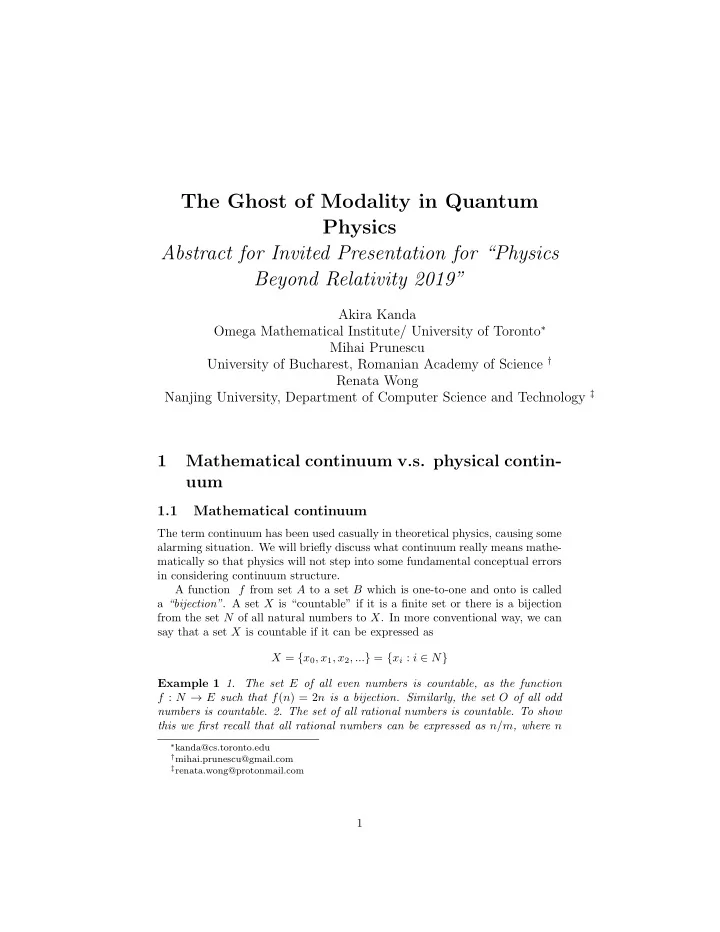 the ghost of modality in quantum physics abstract for