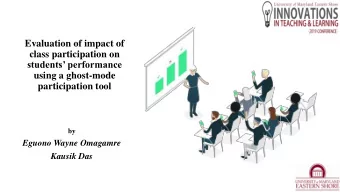 using a ghost-mode  participation tool  by  Eguono Wayne Omagamre  Kausik Das  Outline of