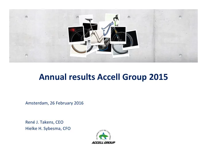 annual results accell group 2015