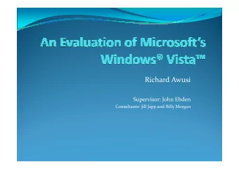 Richard Awusi  Supervisor: John Ebden  Consultants: Jill Japp and Billy Morgan  Linux is for