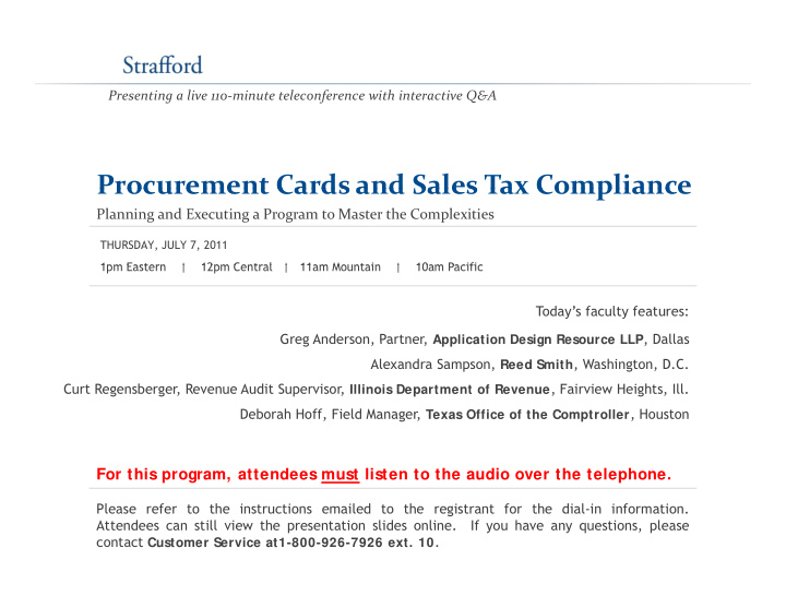 procurement cards and sales tax compliance procurement