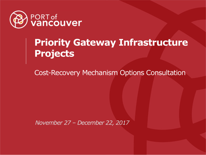 priority gateway infrastructure projects