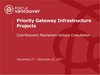 Priority Gateway Infrastructure  Projects  Cost-Recovery Mechanism Options Consultation  November