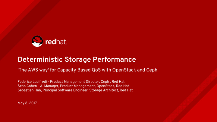 deterministic storage performance