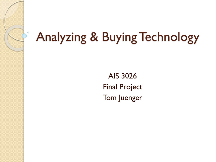 analyzing buying technology