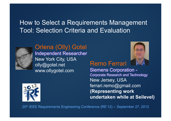 how to select a requirements management tool selection