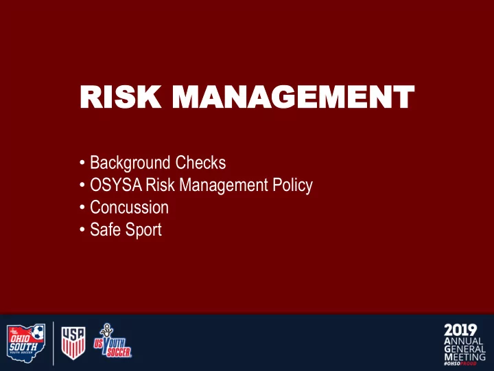 risk risk ma management gement