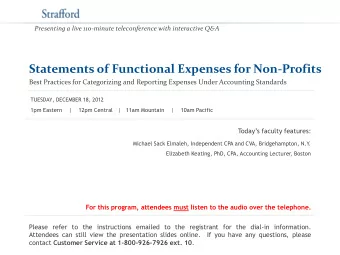 Statements of Functional Expenses for Non-Profits  Best Practices for Categorizing and Reporting