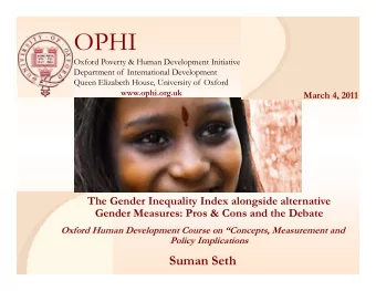 OPHI  Oxford Poverty &amp; Human Development Initiative  Department of International Development