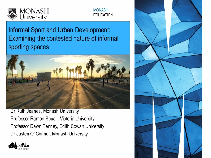 informal sport and urban development