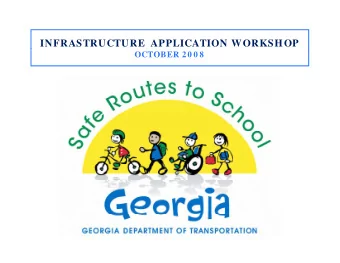 INFRASTRUCTURE  APPLICATION WORKSHOP  OCTOBER 20 0 8  W orkshop  Agend a  W orkshop  Agend a  1.