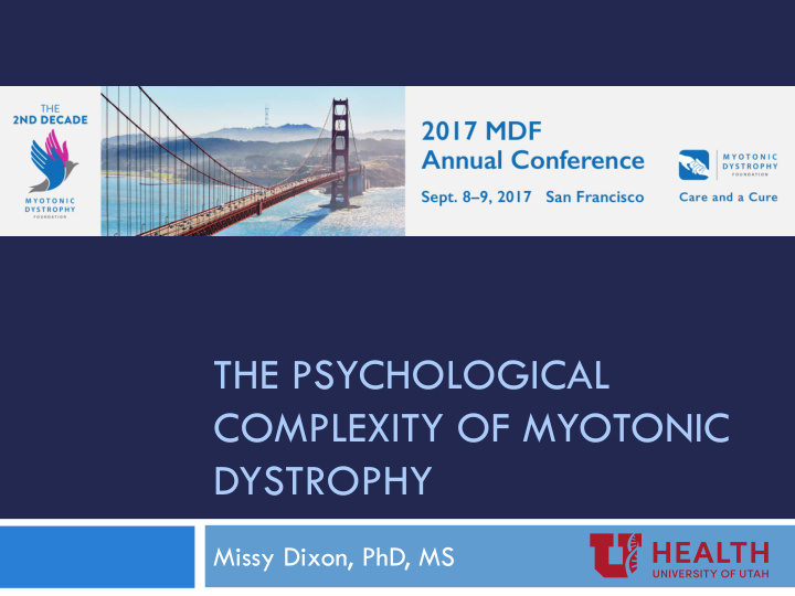 the psychological complexity of myotonic dystrophy
