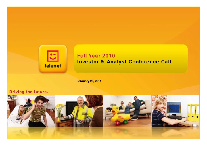 full year 2010 full year 2010 investor analyst conference