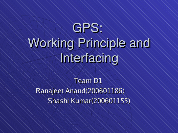gps gps working principle and working principle and