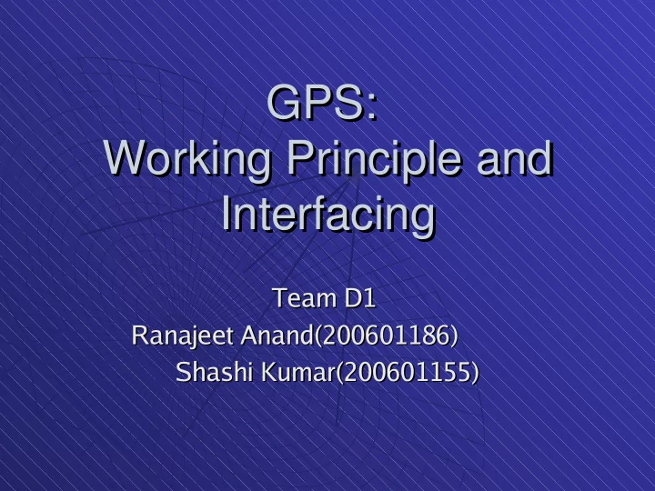gps gps working principle and working principle and