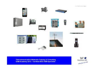 Telecommunication Networks Training &amp; Consulting  GSM Academy 2012  Certified BSS O&amp;M