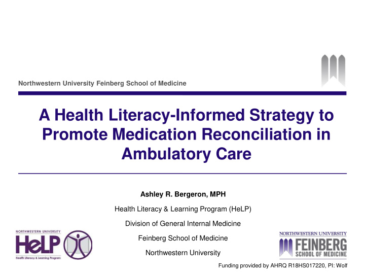 a health literacy informed strategy to