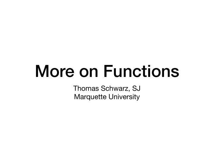 more on functions