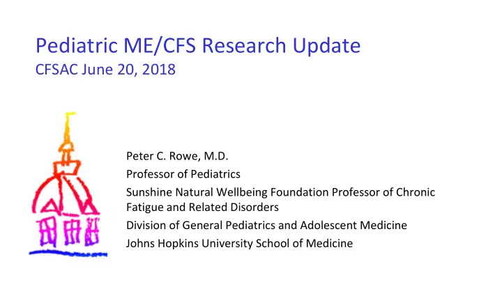pediatric me cfs research update
