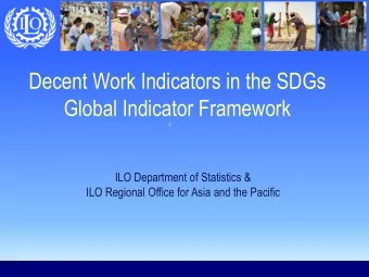Decent Work Indicators in the SDGs  Global Indicator Framework  ILO Department of Statistics &amp;