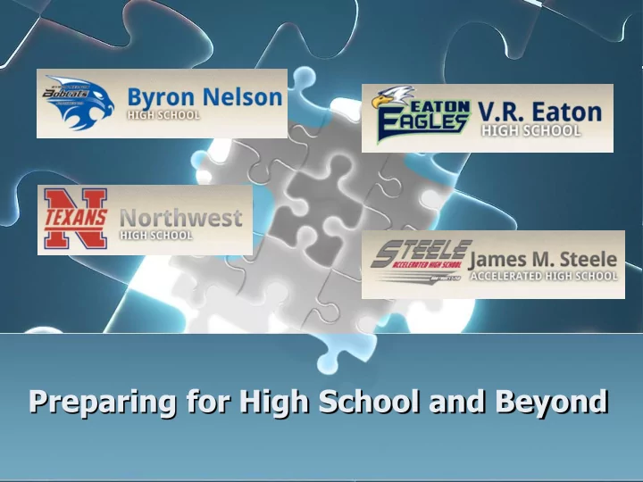 preparing for high school and beyond