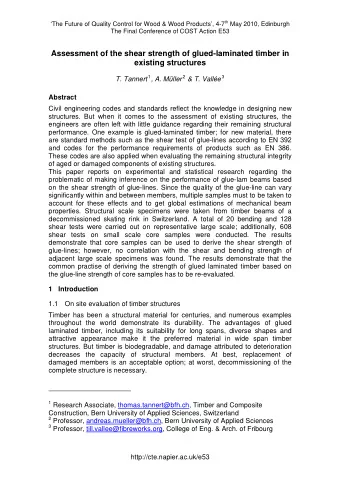 Assessment of the shear strength of glued-laminated timber in  existing structures T. Tannert 1 ,