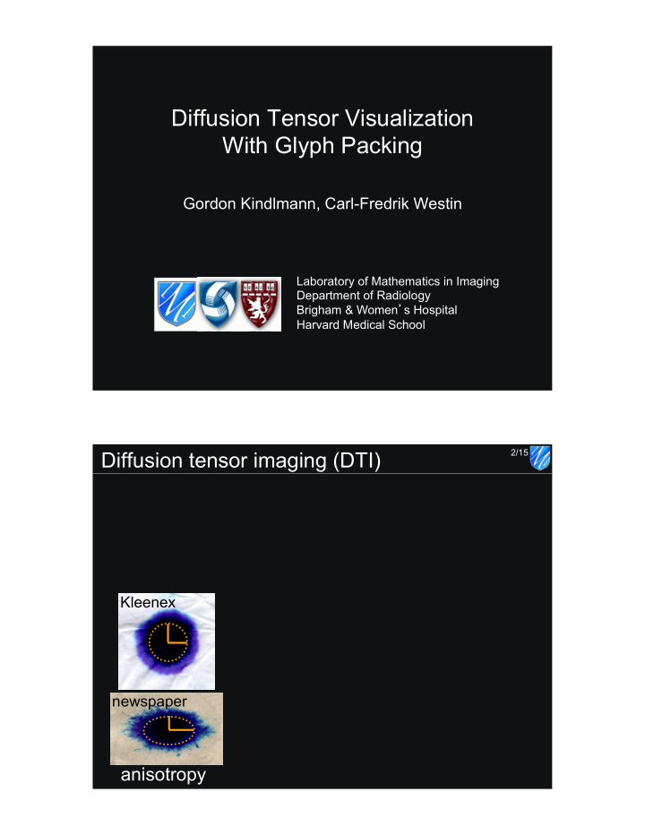 diffusion tensor visualization with glyph packing