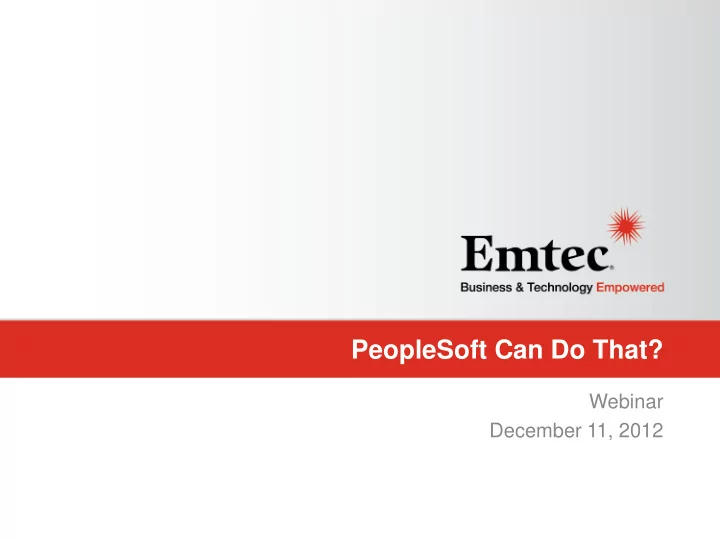 peoplesoft can do that