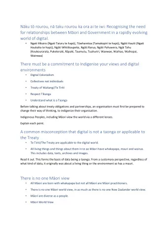 Nku t rourou, n taku rourou ka ora ai te iwi: Recognising the need  for relationships between