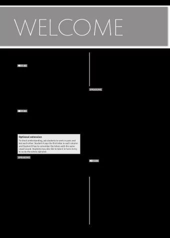 WELCOME  Students Book page 45  Answers  2 black  The alphabet  3 brown  4 pink 1.02 Look at