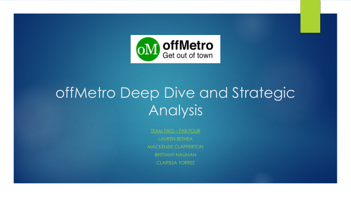 offmetro deep dive and strategic analysis