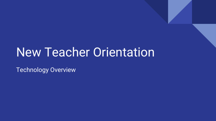 new teacher orientation