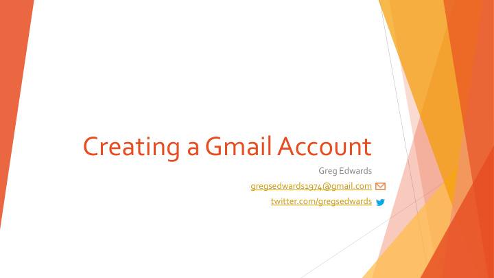 creating a gmail account