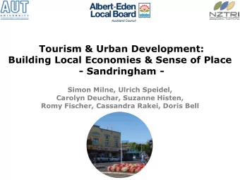 Building Local Economies &amp; Sense of Place - Sandringham -  Simon Milne, Ulrich Speidel,