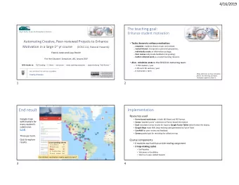 End result  Implementation  Resources used  Google maps  Formsbased worksheets in both