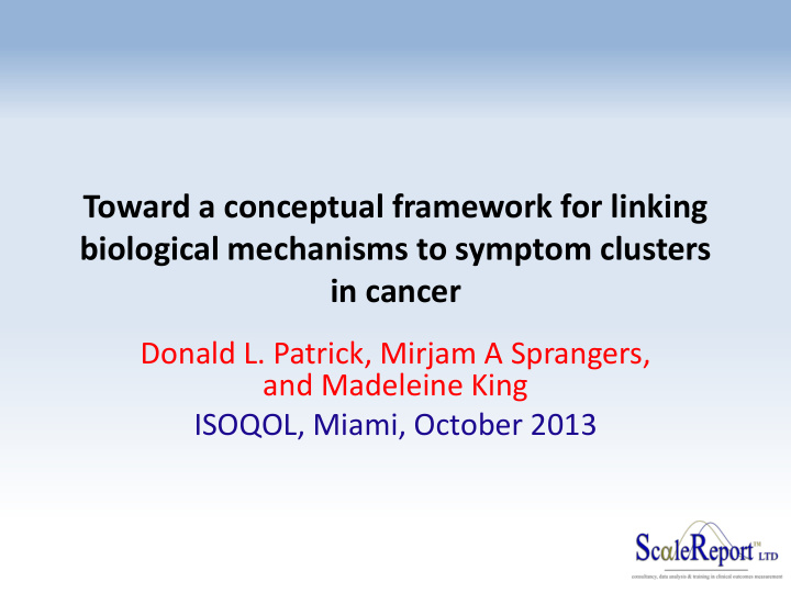 toward a conceptual framework for linking biological