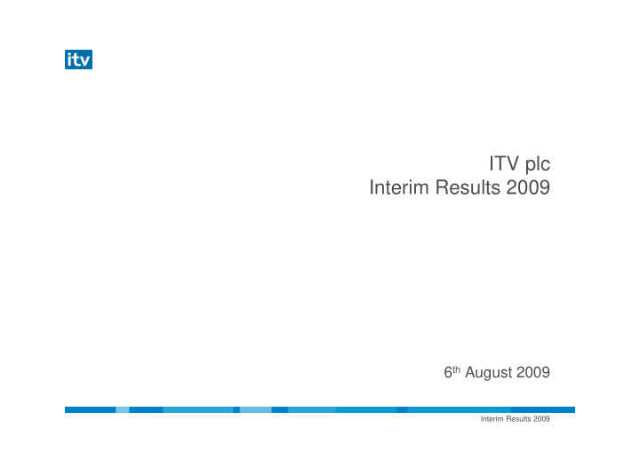 itv plc interim results 2009