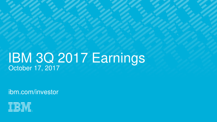 ibm 3q 2017 earnings