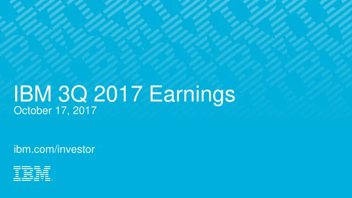 ibm 3q 2017 earnings