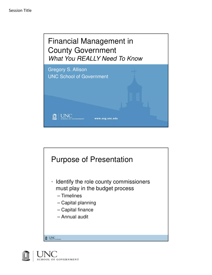 financial management in county government