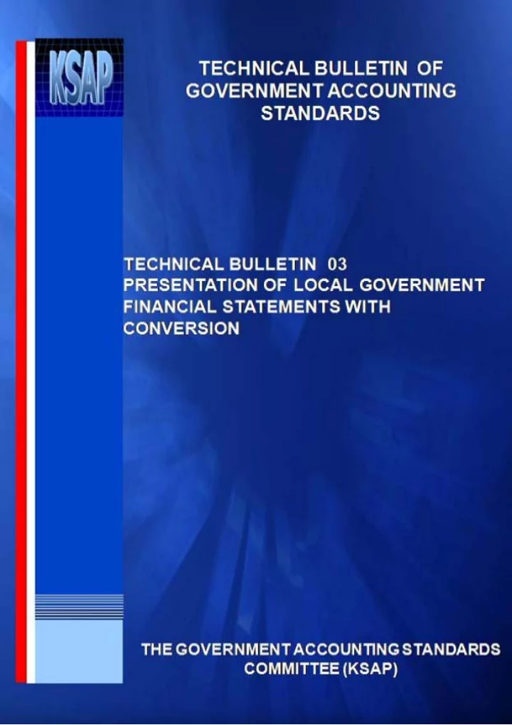 technical bulletin on presentation of local government