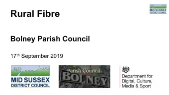 Rural Fibre  Bolney Parish Council 17 th September 2019  What is full fibre?  What is Full Fibre