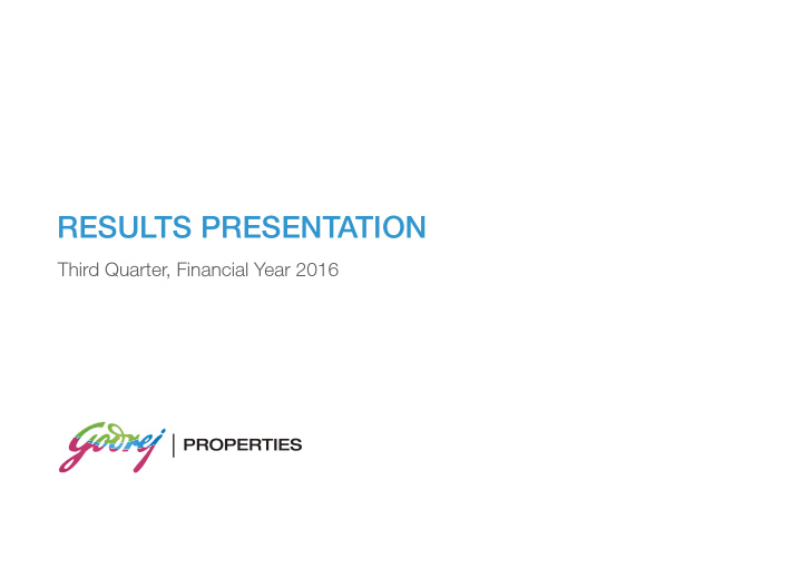 results presentation