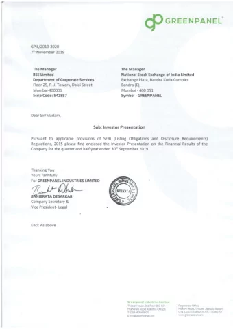 /&lt;-J,J-M- gmtenarn DEsARKAR Company Secretary &amp; Vice President- Legal Encl: As above