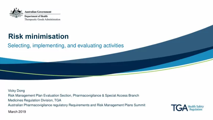 how does risk minimisation work