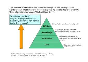 GPS and other waveband devices produce tracking data from moving animals.  In order to learn what