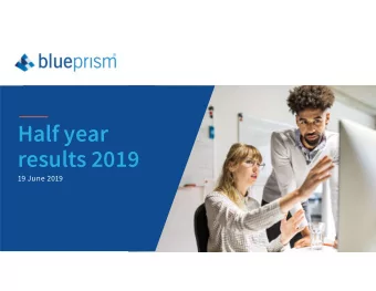 Half year  results 2019  19 June 2019  Agenda  Introduction &amp; highlights  Alastair Bathgate
