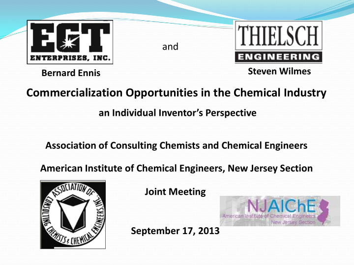 commercialization opportunities in the chemical industry