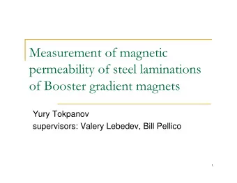 Measurement of magnetic  permeability of steel laminations  of Booster gradient magnets  Yury