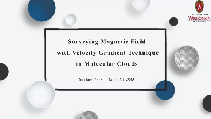 surveying magnetic field with velocity gradient technique